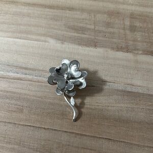 Silver Flower Brooch